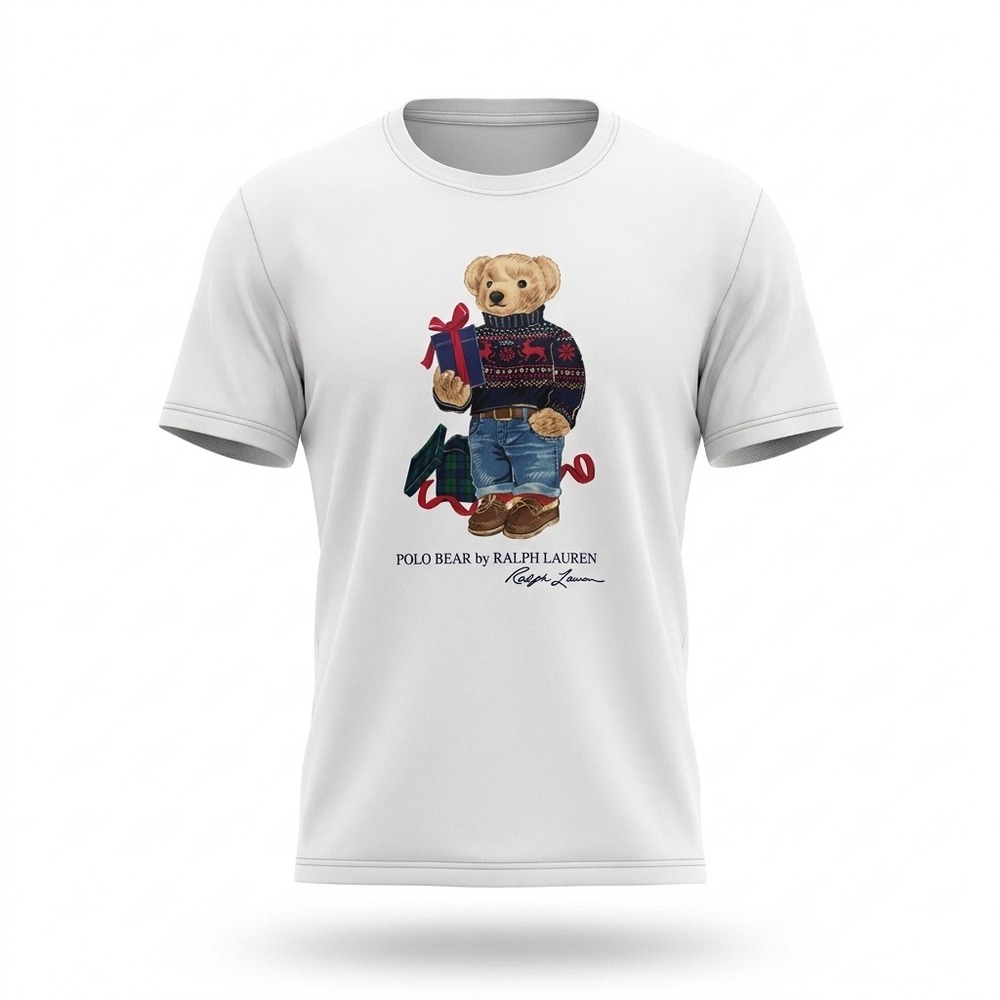 Polo Ralph Lauren Holiday Polo Bear T-Shirt White Small Stains/Bleed